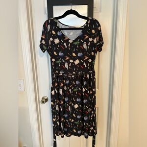 Popsy black wizard (Harry Potter) print dress